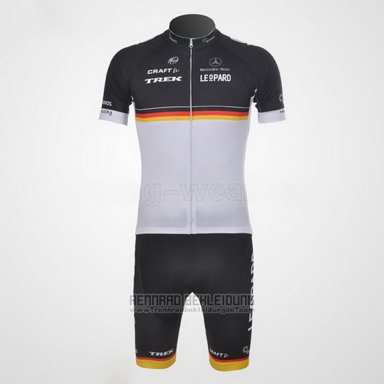 2011 Fahrradbekleidung Trek Leqpard Champion Deutschland Shwarz und Gelb Trikot Kurzarm und Tragerhose